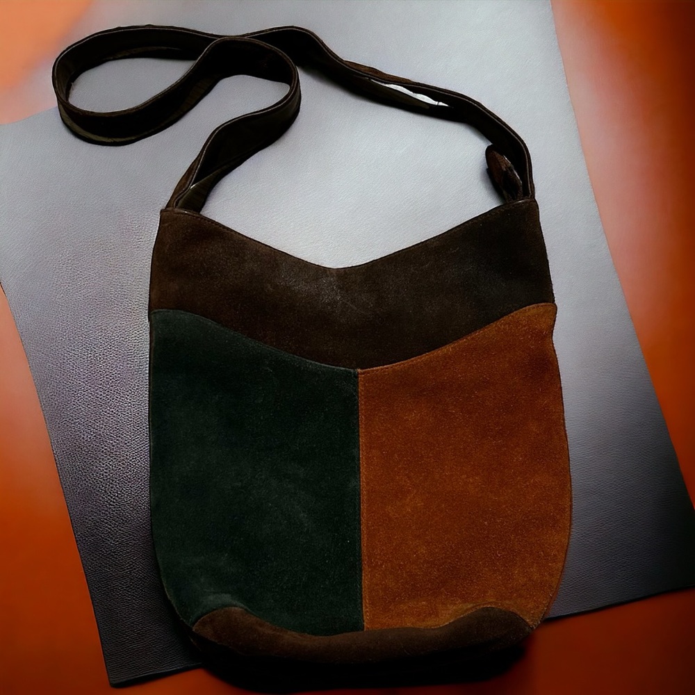 Sonoma genuine leather/suede multi colored  boho bucket bag